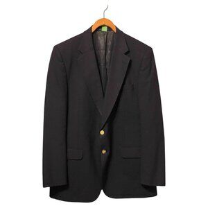 Burberry's Black Blazer Men's 48 Single Breasted 2 Brass Buttons